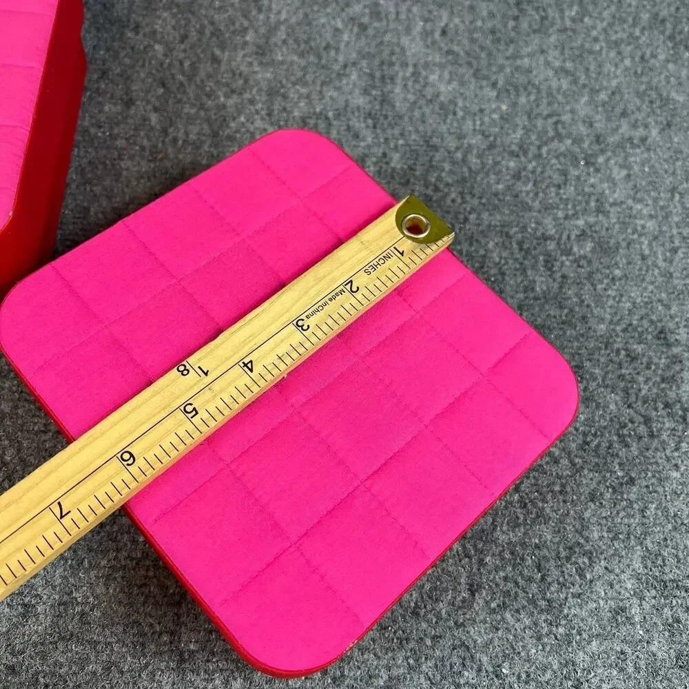 NEW 2pc Estée Lauder Pink Floral Storage Gift Boxes Set Quilted Lid Cosmetic
